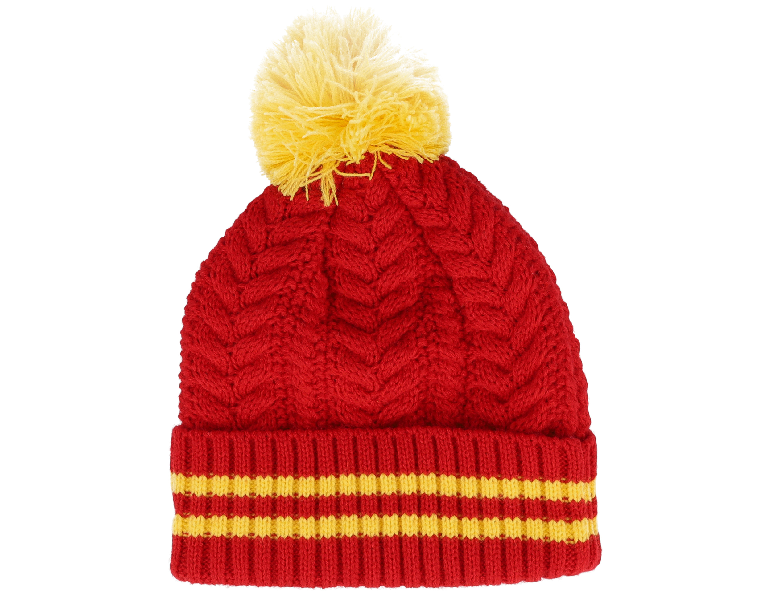 Kids Harry Potter Griffindor Beanie Scarlet/Yellow Pom