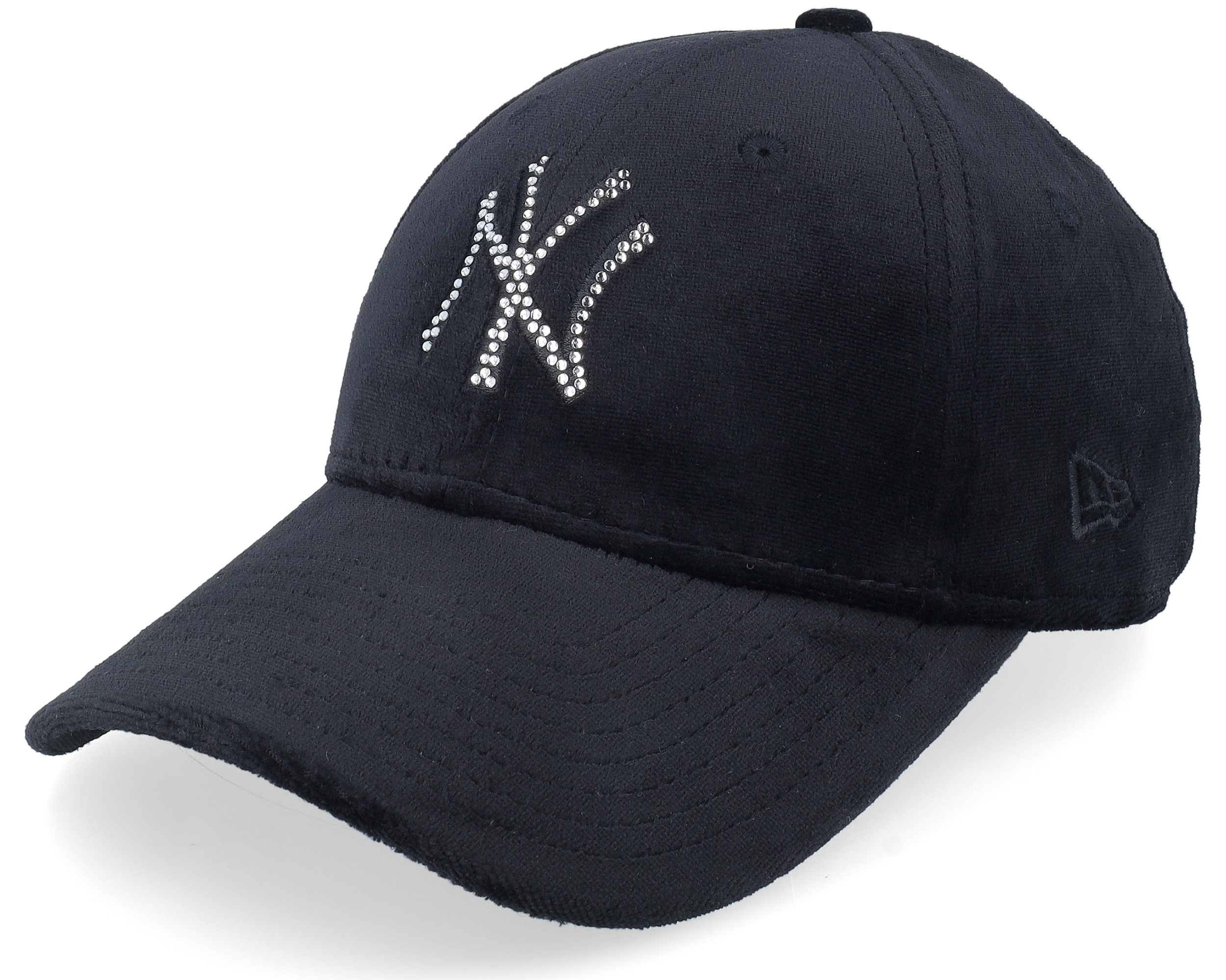 New York Yankees Womens Velour Diamante 9FORTY Black