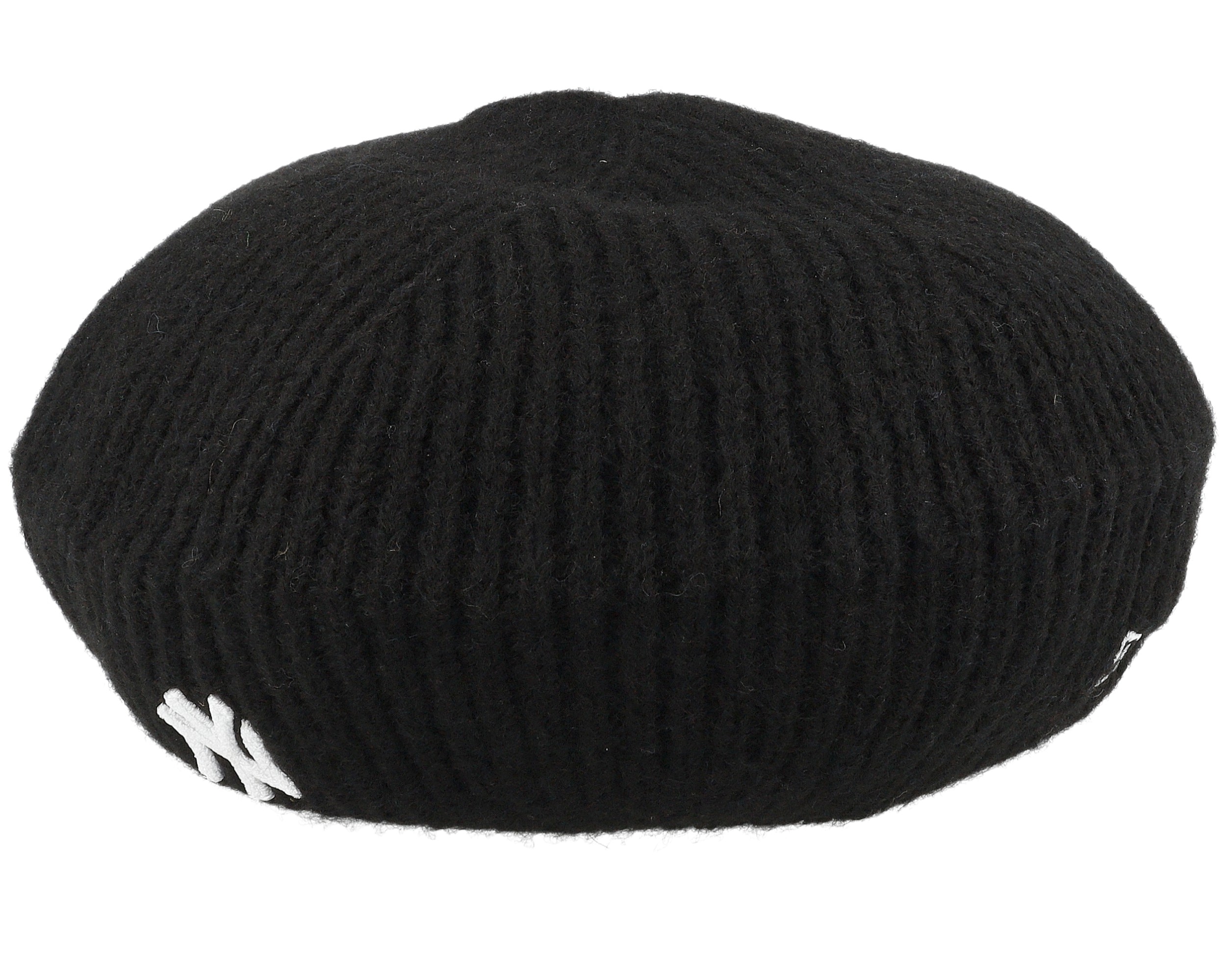 Womens Knitted Black/White Beret - New Era | Hatstore.no