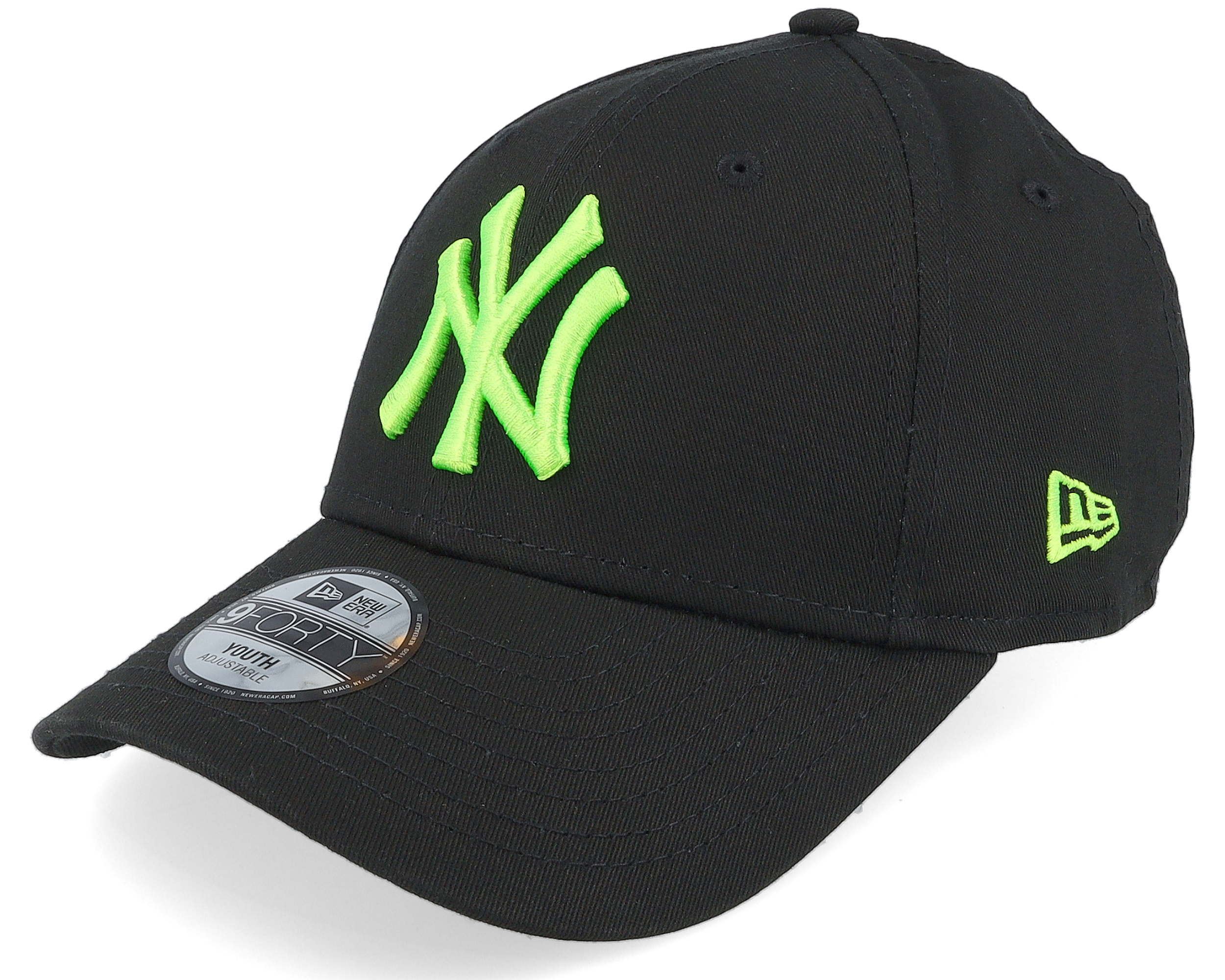 Kids New York Yankees Neon 9FORTY Black Neon Green Adjustable New Era