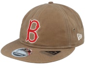 Boston Red Sox Waxed Canvas 9FIFTY Khaki Strapback