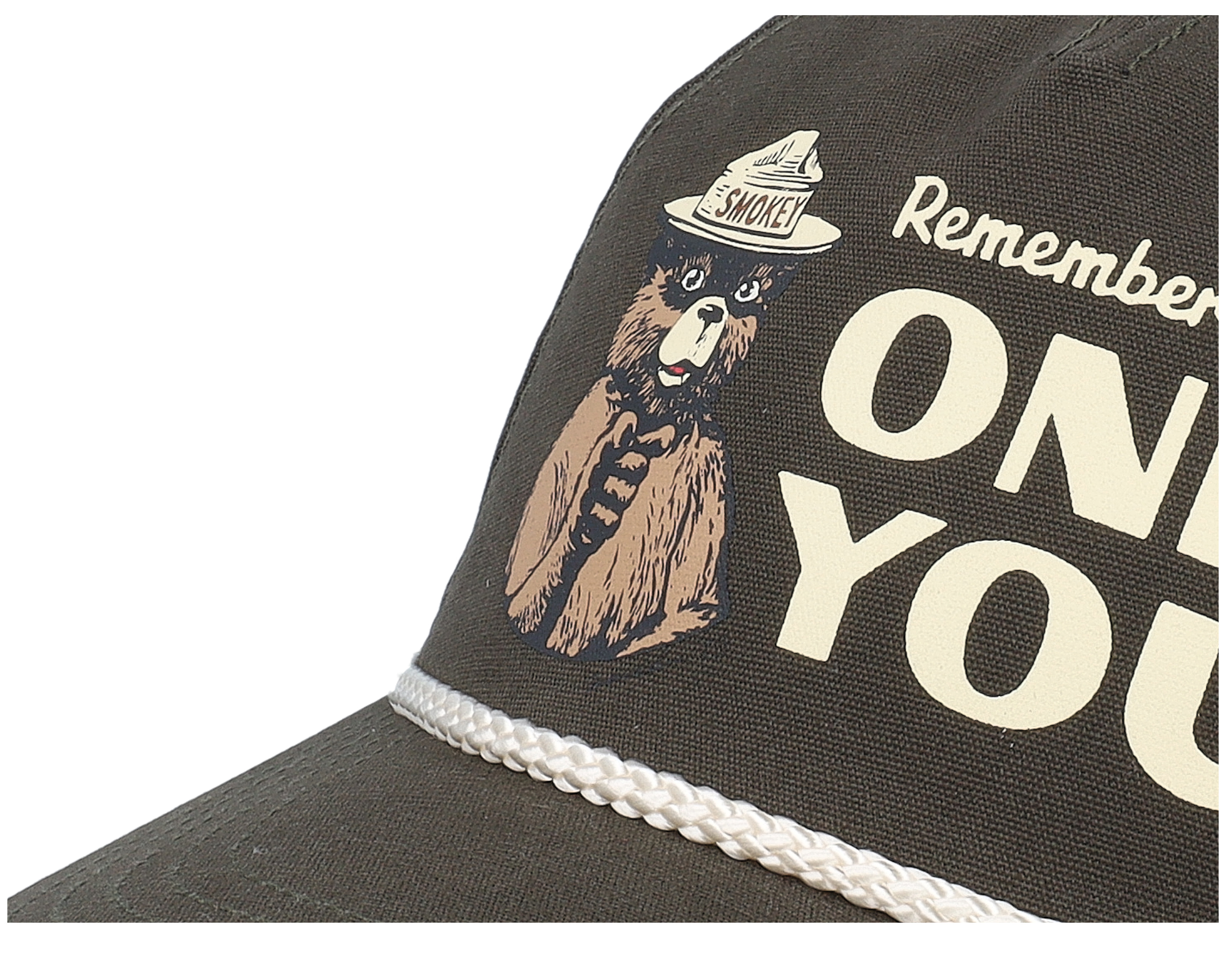 Smokey Bear Canvas Cappy Army Green A-Frame Adjustable