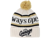 Garage Beer Pillow Line Ivory/Black/Gold Pom