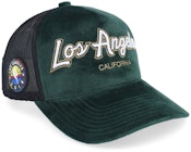 Hatstore Exclusive x Los Angeles Lakers Script Velvet Dark Green/Black Trucker