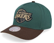 Hatstore Exclusive x Los Angeles Lakers Pro Crown Dark Green/Brown A-frame Adjustable
