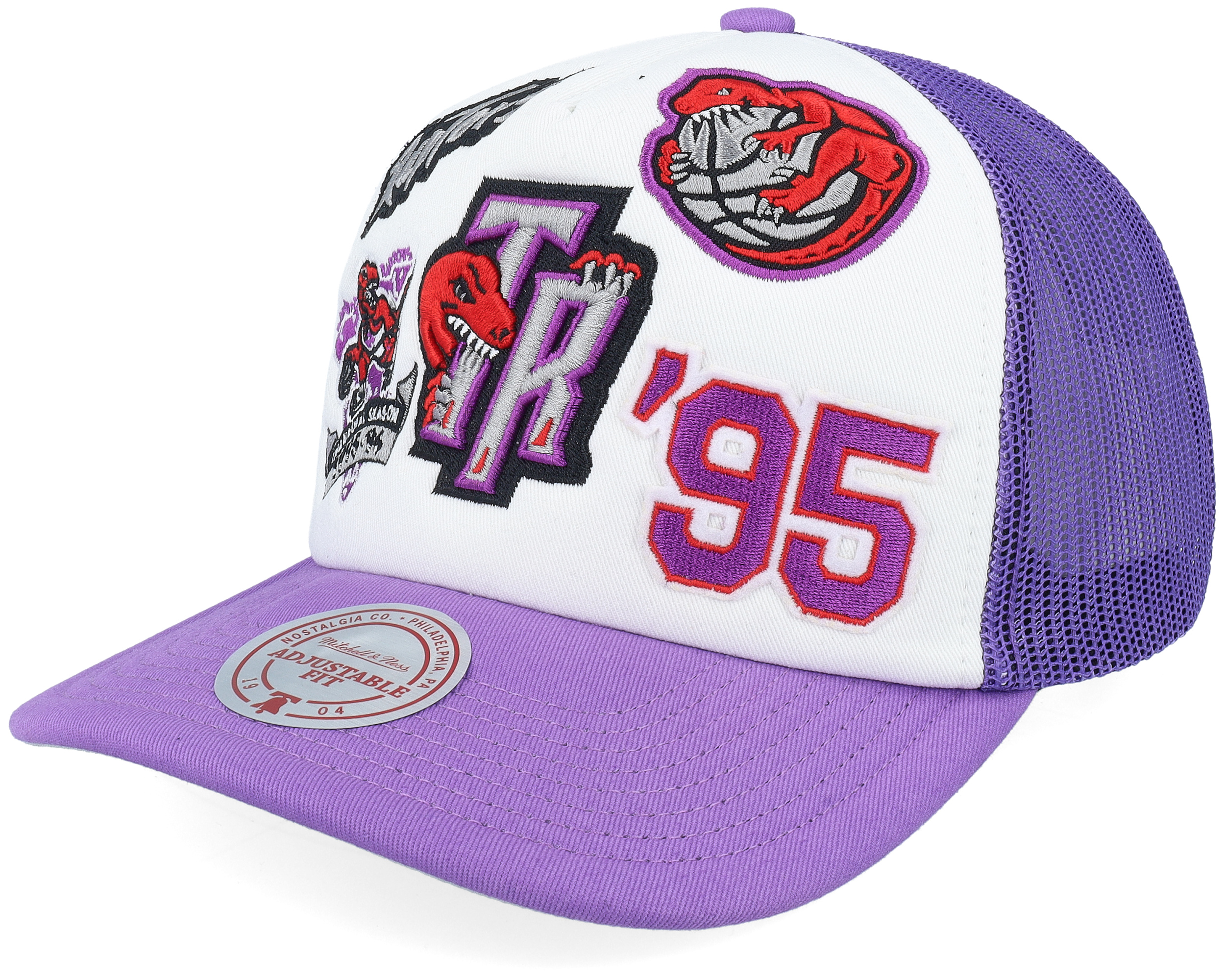 Toronto Raptors Gridlock White/Purple A-Frame Trucker