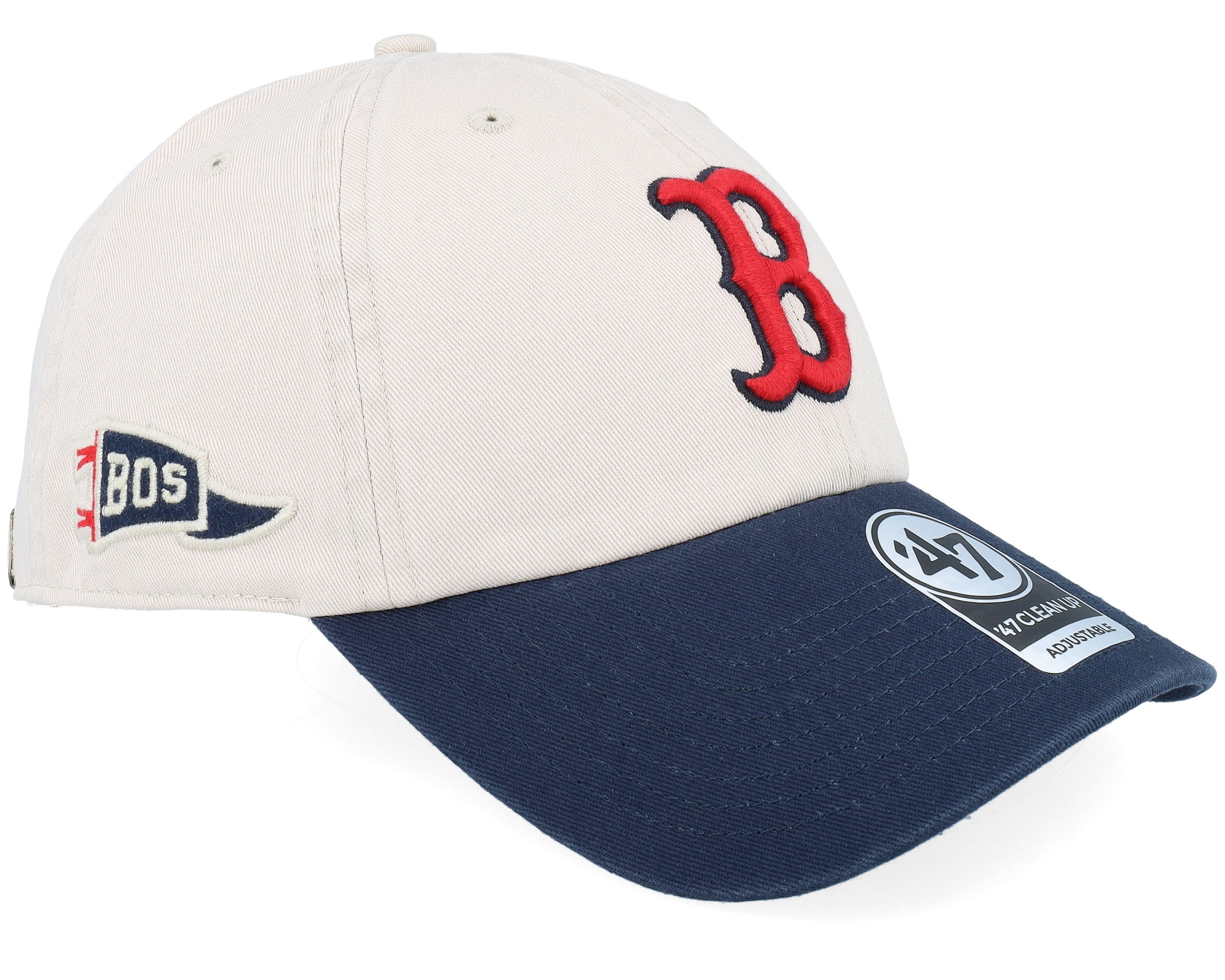 Boston Red Sox MLB Stand 47 Clean Up Bone/Navy Dad Cap