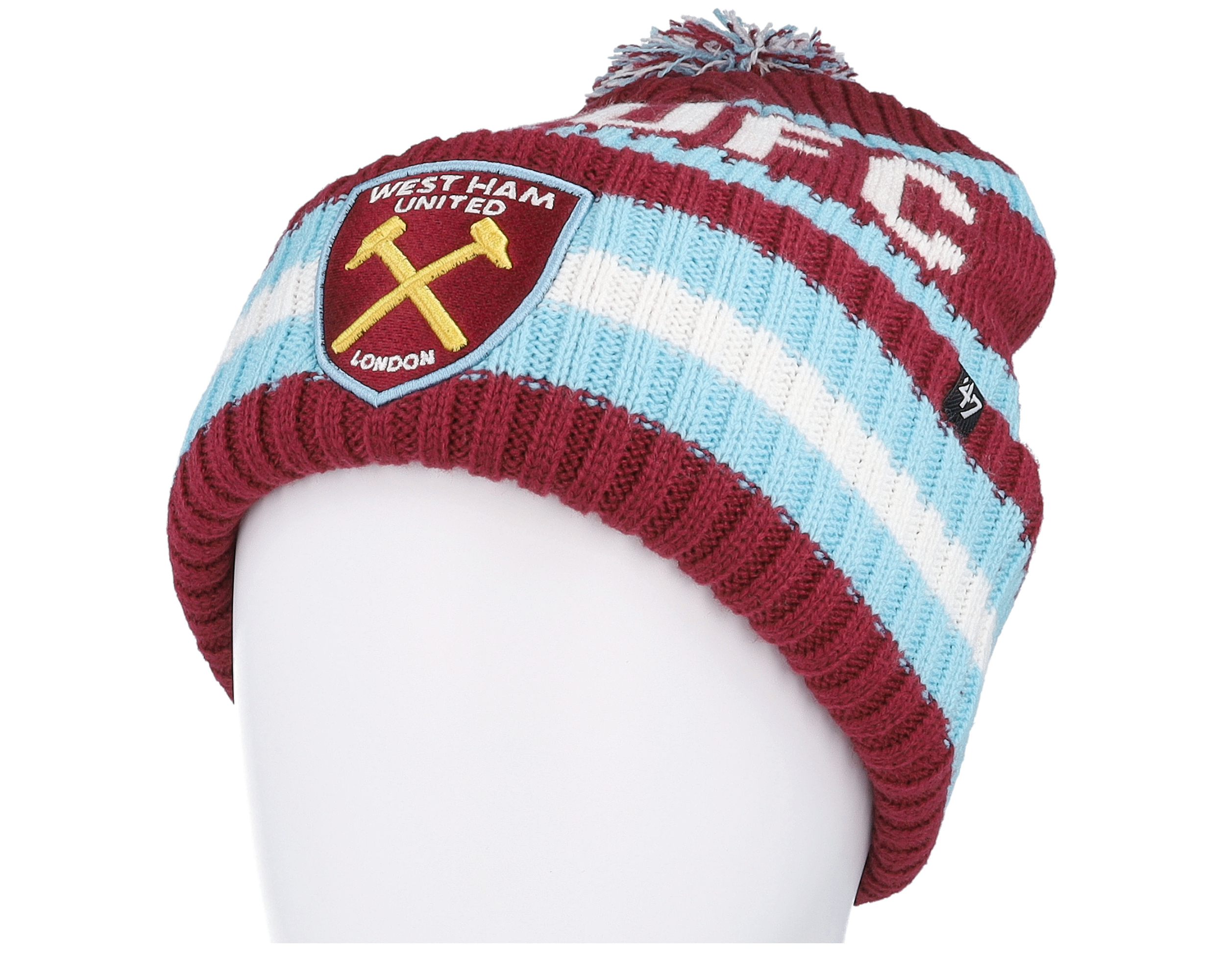 West Ham Bering 47 Cuff Beanie Cardinal Pom