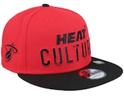 Miami Heat NBA24 City Edition 9FIFTY Red/Black Snapback