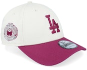 Los Angeles Dodgers World Series Patch 9FORTY Ivory/Cherry Jam Adjustable