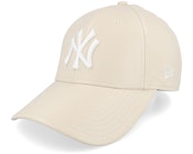 New York Yankees Womens Crinkled Pu 9FORTY Stone/White Adjustable