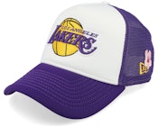 Los Angeles Lakers NBA Flower White/Purple A-frame Trucker