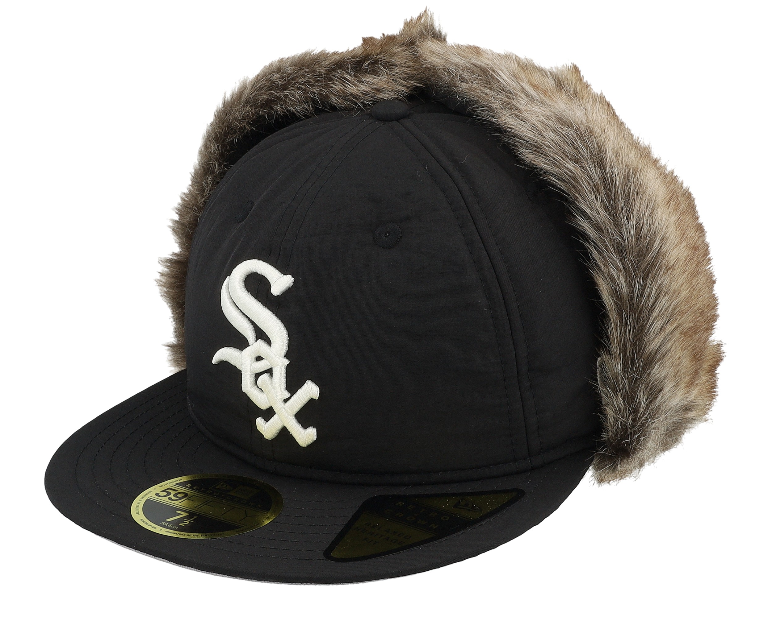 Chicago White Sox Winter Dog Ear Black Earflap | Hatstoreworld.com