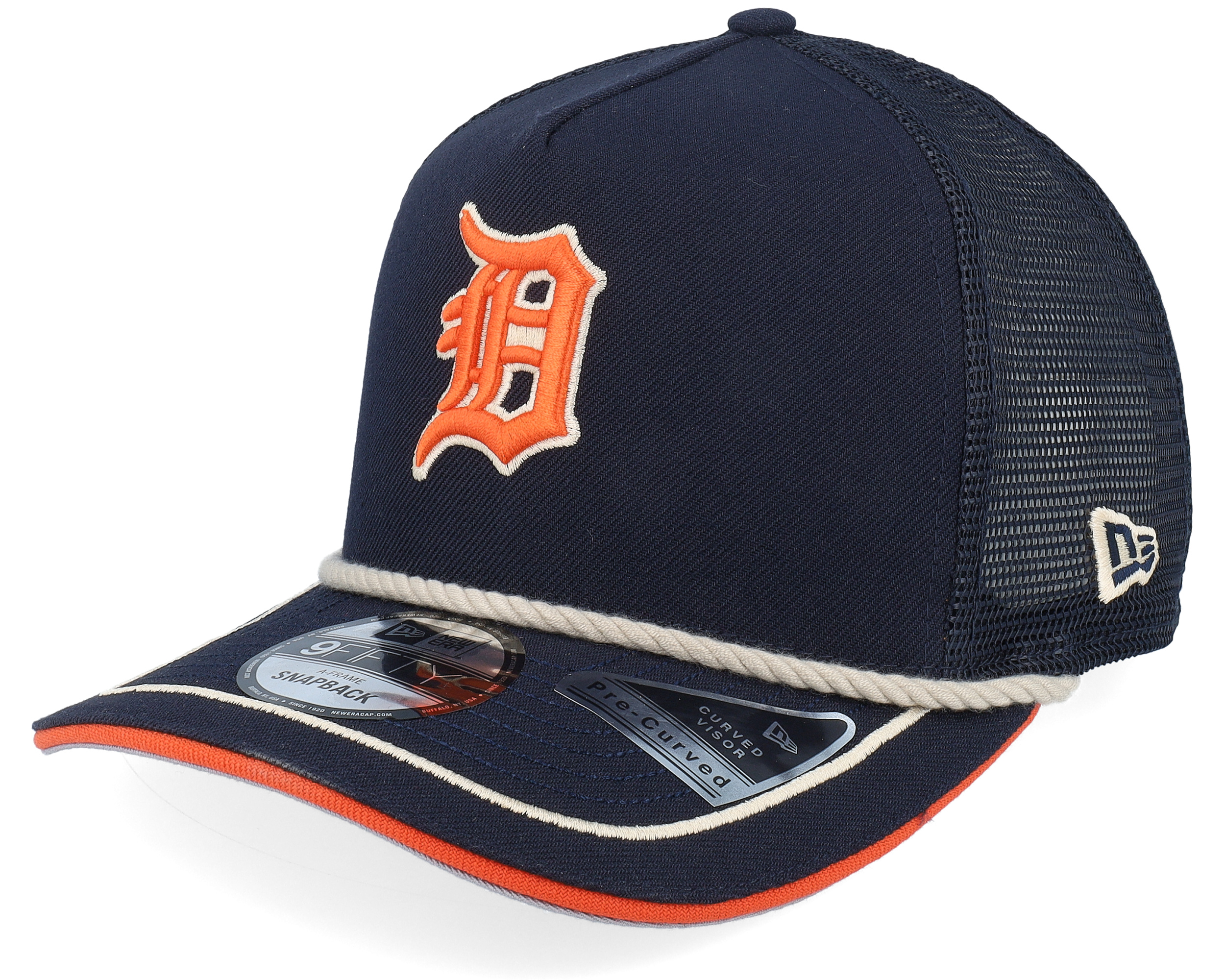 Detroit Tigers Vintage Team Rope 9FIFTY Navy A-frame Trucker