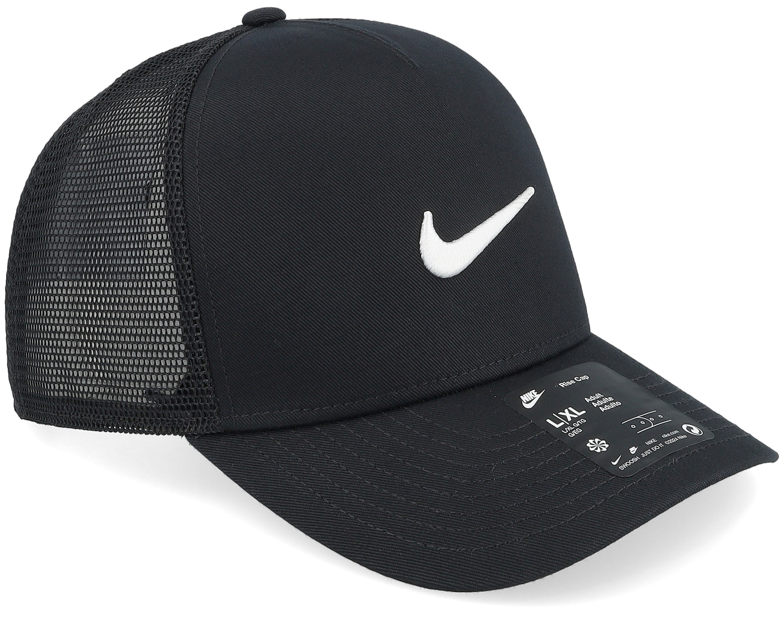 Rise Swoosh Black A-Frame Trucker