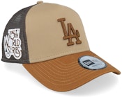 Hatstore Exclusive x Los Angeles Dodgers MLB World Series Khaki/Peanut/Black Trucker