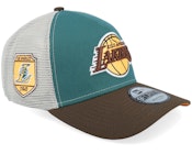 Hatstore Exclusive x Los Angeles Lakers Earthbound 9FORTY 47 Pine/Needle/Brown A-frame Trucker