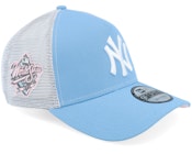 New York Yankees Pink Cloud 9FORTY 99 Sky/White/Pink A-frame Trucker