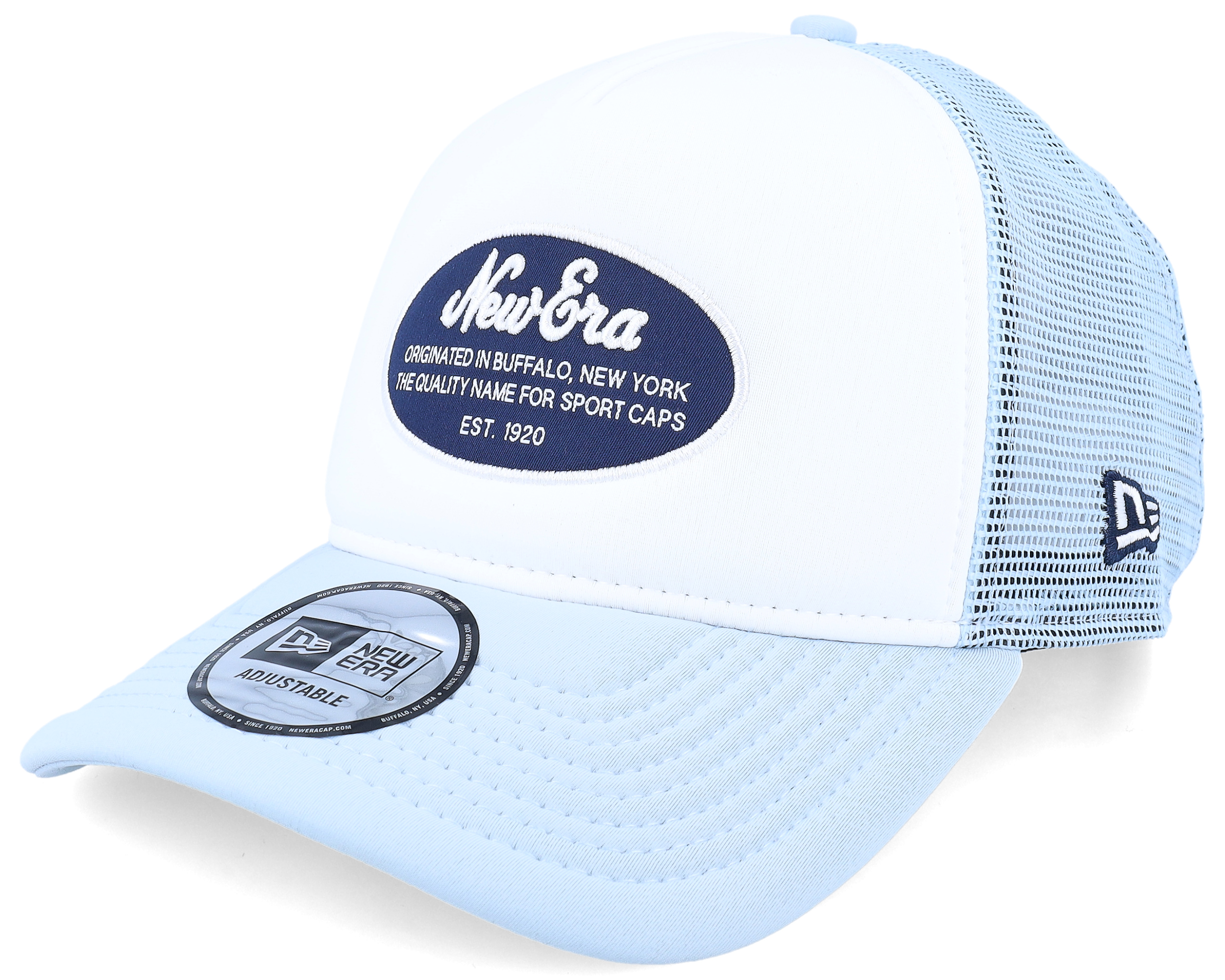 Oval Foam Patch White/Pale Blue Trucker