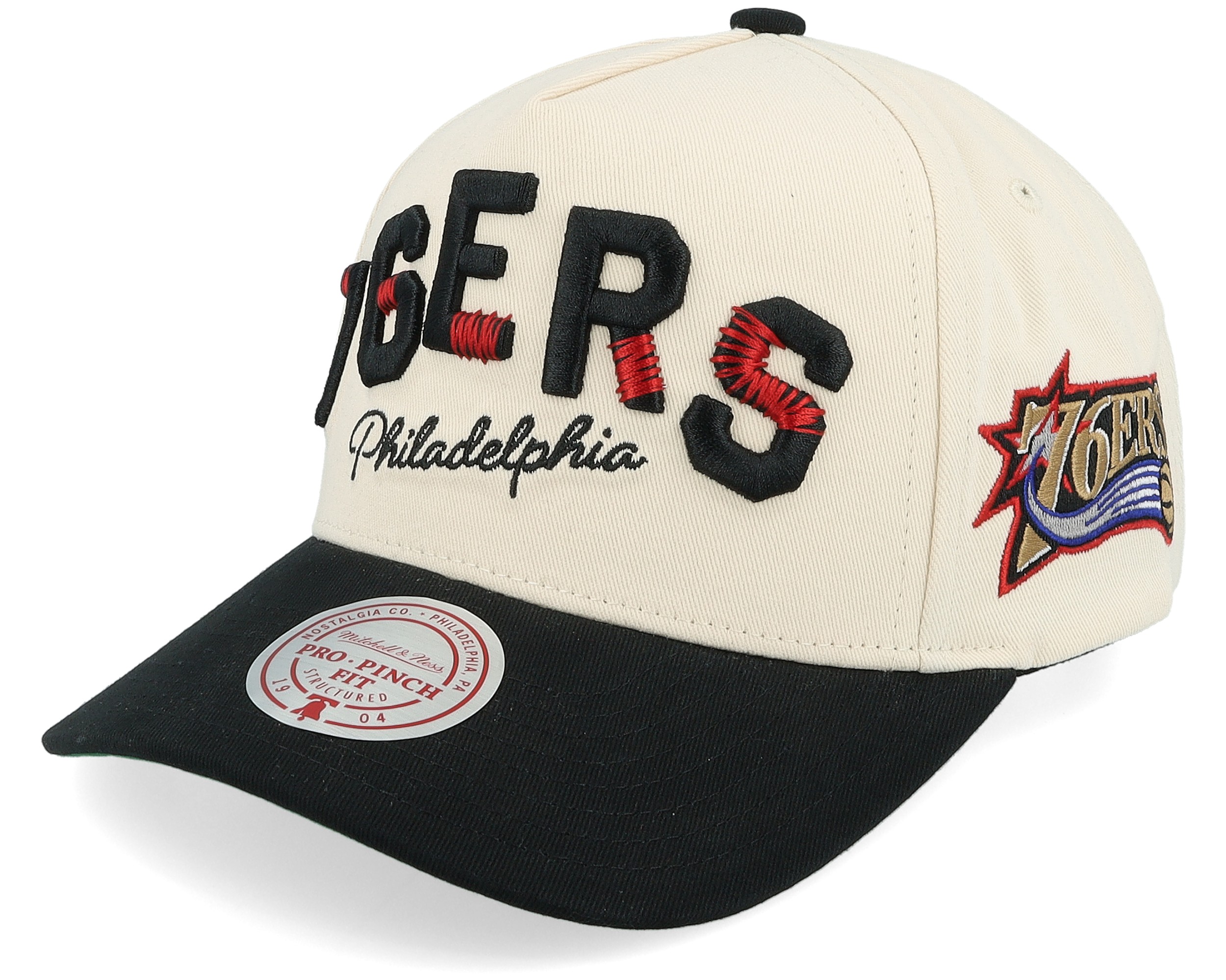 Philadelphia 76ers Staggered Zag Pro Off White/Black A-frame
