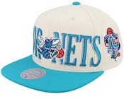 Charlotte Hornets Across The Board Hwc Cream/Teal Snapback