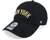 New York Yankees MLB Metallic 47 Clean Up Black/Gold Dad Cap