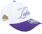 Los Angeles Lakers NBA Draft 9FORTY M-Crown White/Purple A-Frame Adjustable