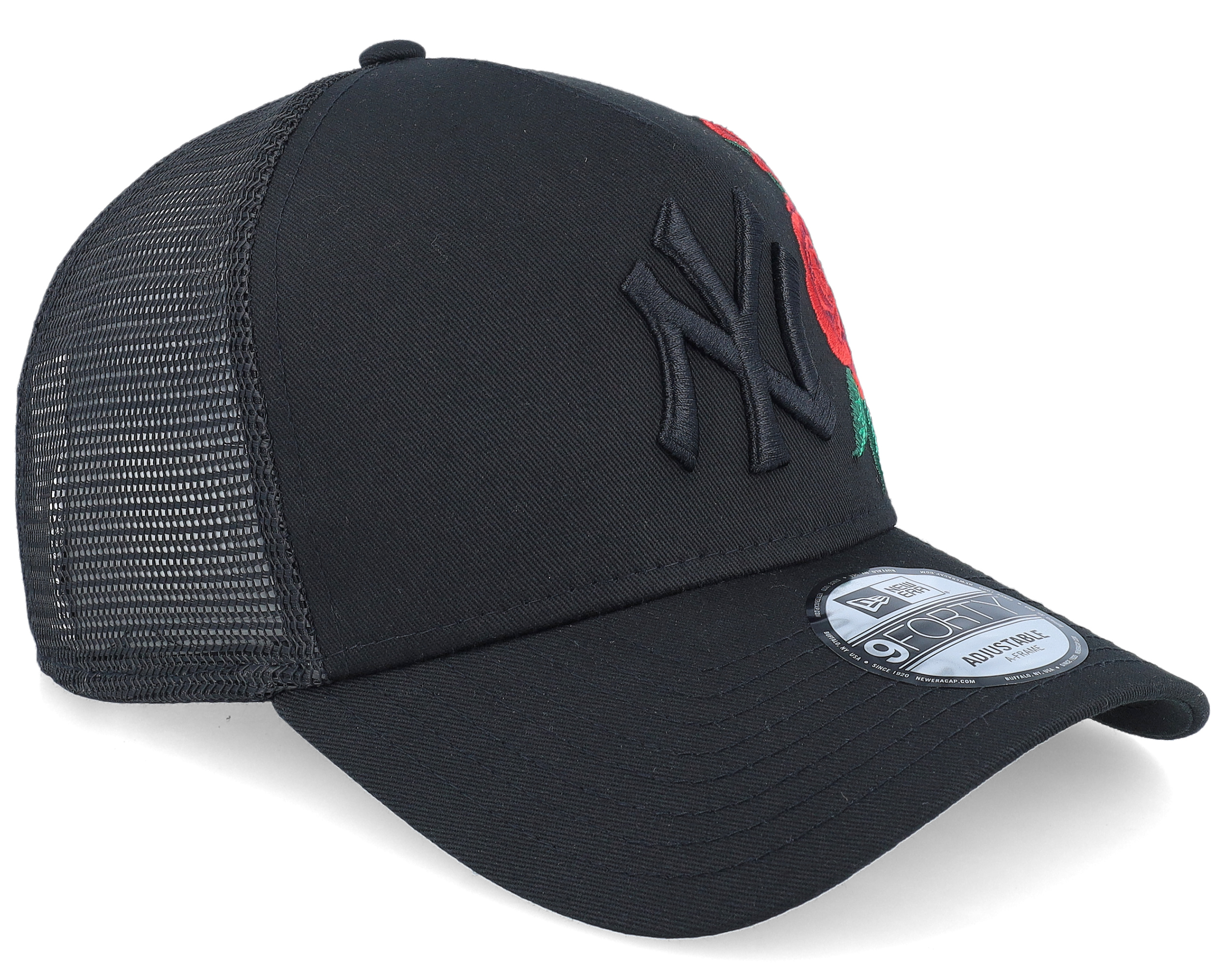 Hatstore Exclusive x New York Yankees Rose 9FORTY Black A-frame - Main Image