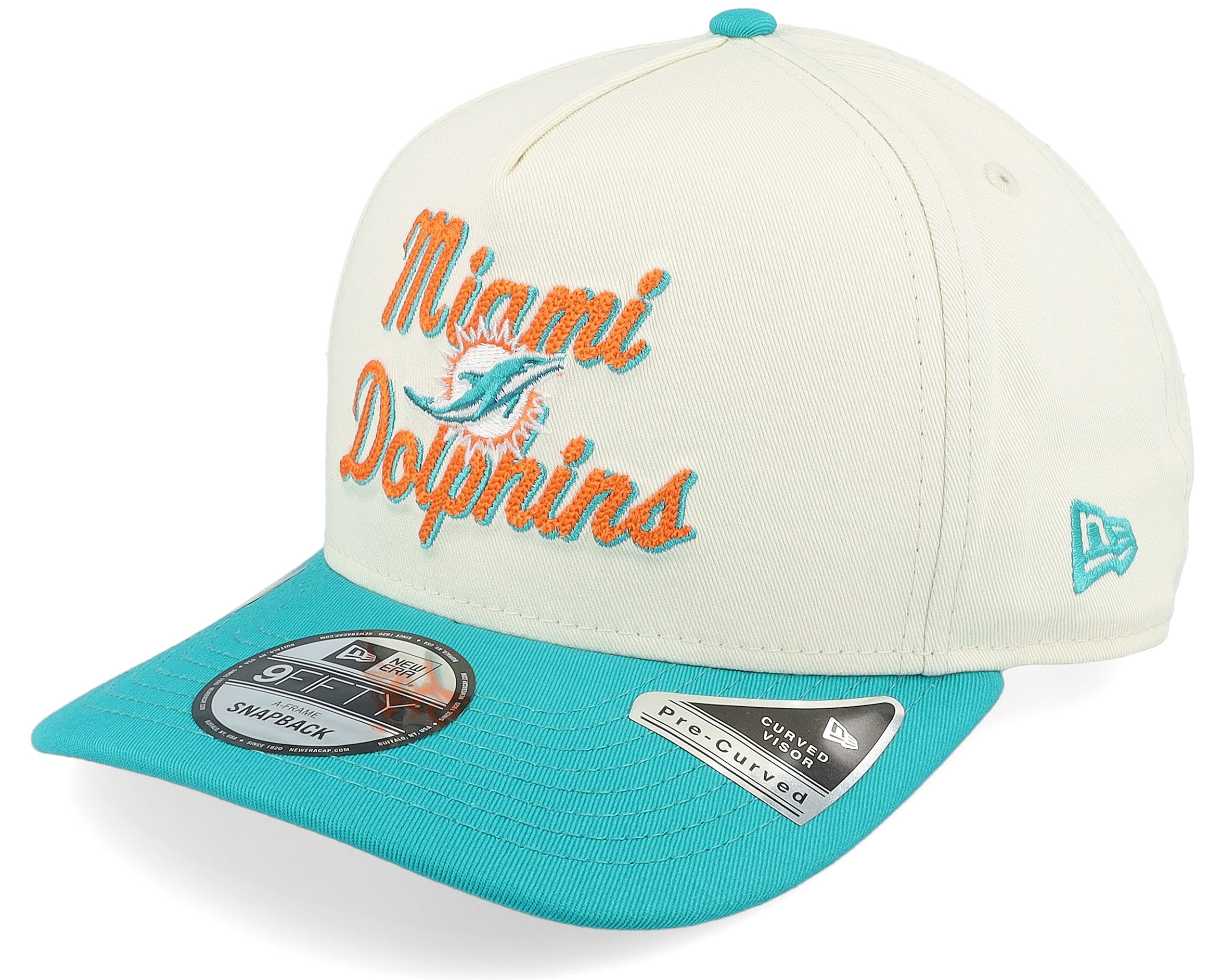 Miami Dolphins 9FIFTY Chainstitch White/Teal A-Frame Adjustable