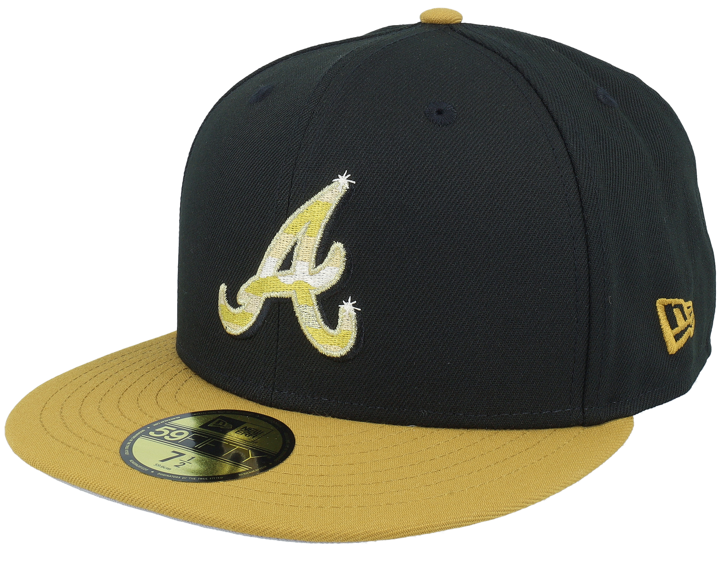 Atlanta Braves 59FIFTY Day Black/Gold Yellow Fitted - New