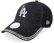 Los Angeles Dodgers Womens Sequin 9FORTY Black Adjustable
