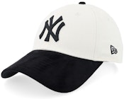 New York Yankees Womens Faux Suede 9FORTY White/Black Adjustable