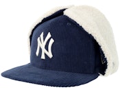 New York Yankees Corduroy 59FIFTY Dogear Navy/White Earflap Fitted