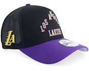 Los Angeles Lakers NBA City Edition 9FORTY Black/Purple A-Frame Trucker