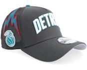 Detroit Pistons NBA City Edition 9FORTY Charcoal A-Frame Trucker