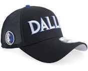 Dallas Mavericks NBA City Edition 9FORTY Black A-frame Trucker