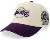 Los Angeles Lakers Fall Corduroy Pro Off White/Purple Adjustable