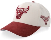Chicago Bulls Fall Corduroy Pro Off White/Burgundy Adjustable