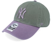 New York Yankees Two Tone Clean Up Moss/Lilac Dad Cap