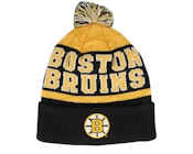 Kids Boston Bruins NHL Beanie Black/Yellow Pom