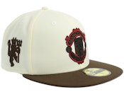 Hatstore Exclusive x Manchester United 59FIFTY Chrome/Brown Fitted