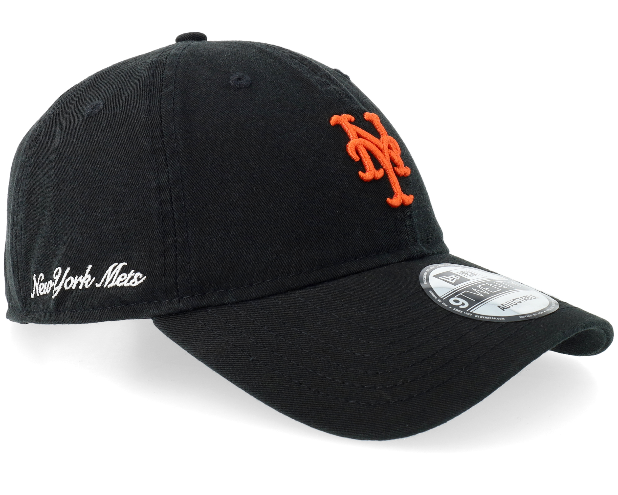 New York Mets Washed Script 9TWENTY Black Dad CapHatstore.pt