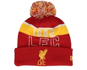 Kids Liverpool Sport Beanie Scarlet/Yellow Pom