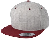 Heather Grey Maroon Snapback