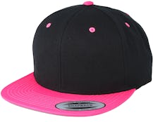 Black/Neon Pink Snapback - Yupoong