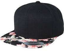 Floral Red Black Snapback - Yupoong