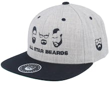 All Star Beards Grey/Black Snapback - Bearded Man