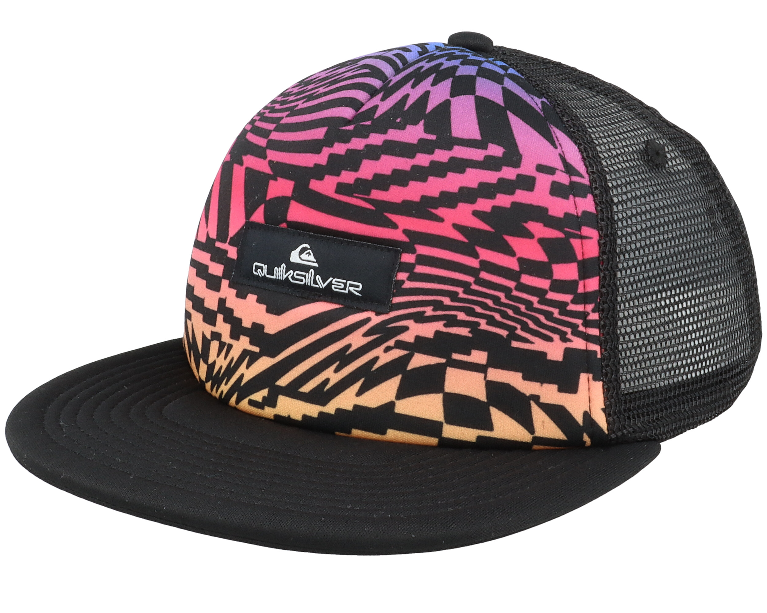 Kids Buzzard Coop Fiery Coral/Black Trucker Quiksilver cap