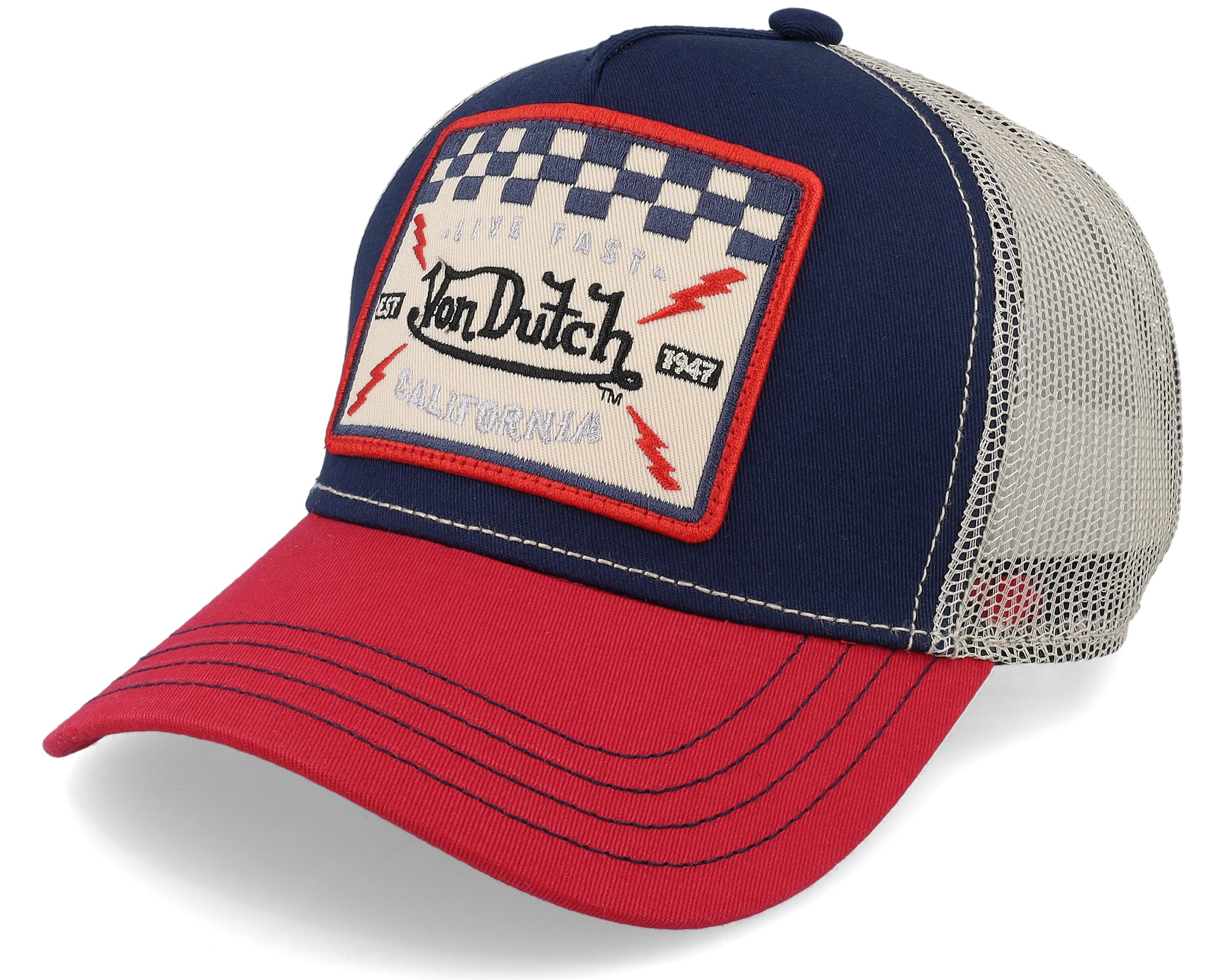 Vintage Blue, White and Red Von DUTCH Cap / Von Dutch Cap / Von Dutch  Trucker Cap 