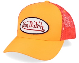 Oval Patch Baseball Fresh Neon Orange Trucker - Von Dutch